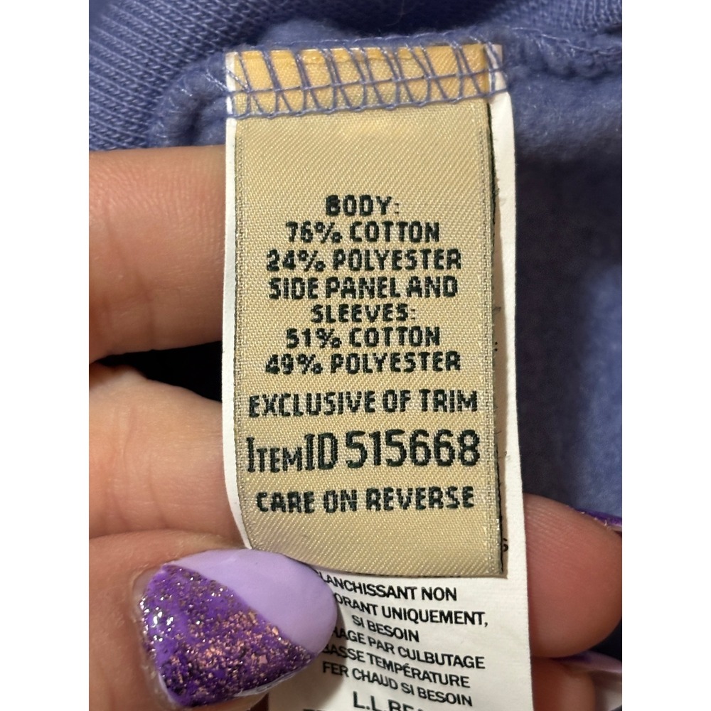 LL Bean Quilted Full Zip Sweatshirt Lavender Purple Mock Neck XL Tall 515668 - Picture 6 of 9